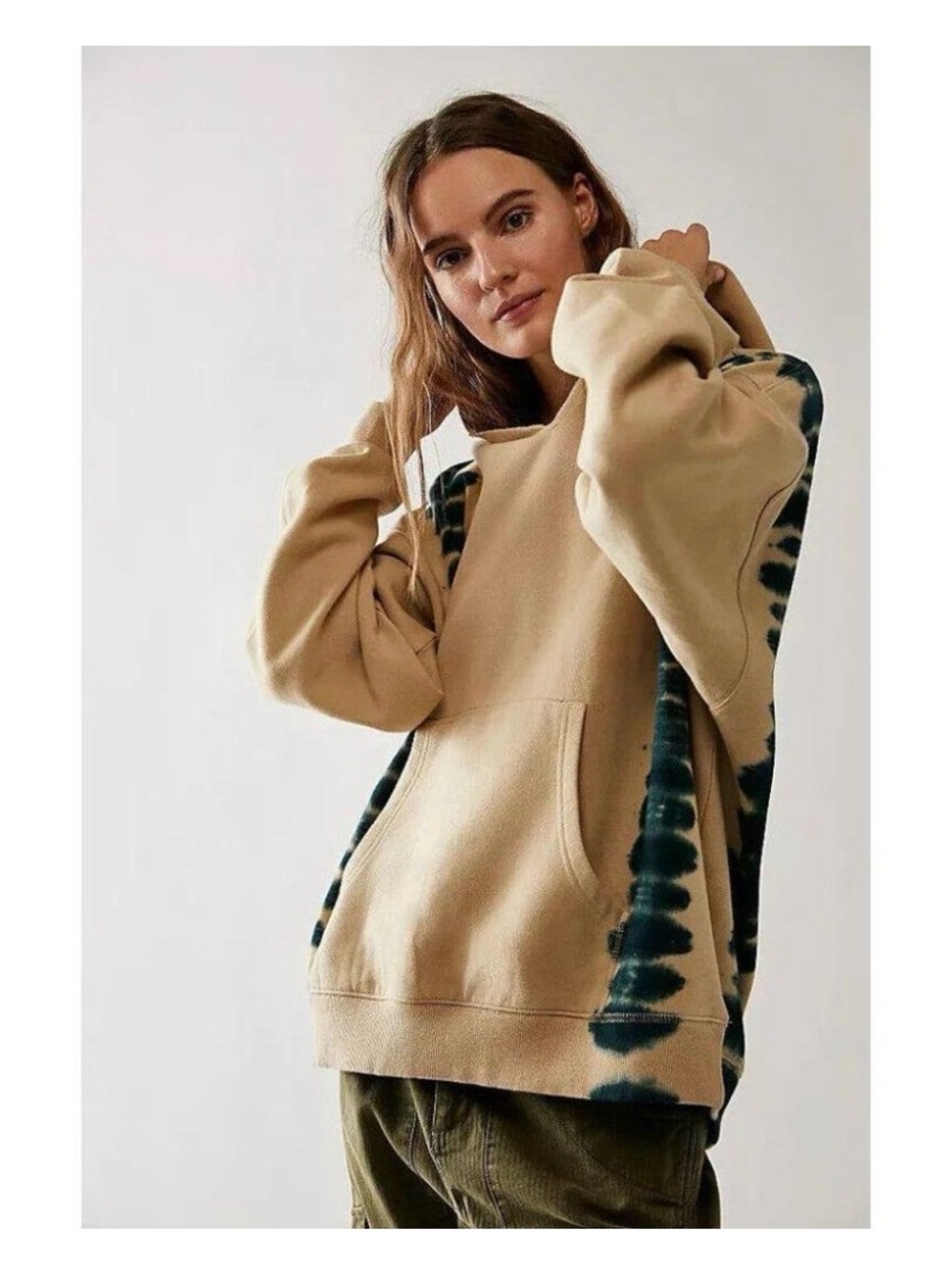 FREE PEOPLE WE THE FREE Washed It’s a Vibe Printed Tie Dye Oversized Hoodie